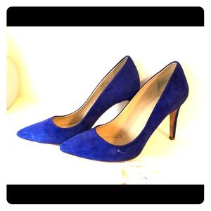 Blue velvet Jcrew pumps